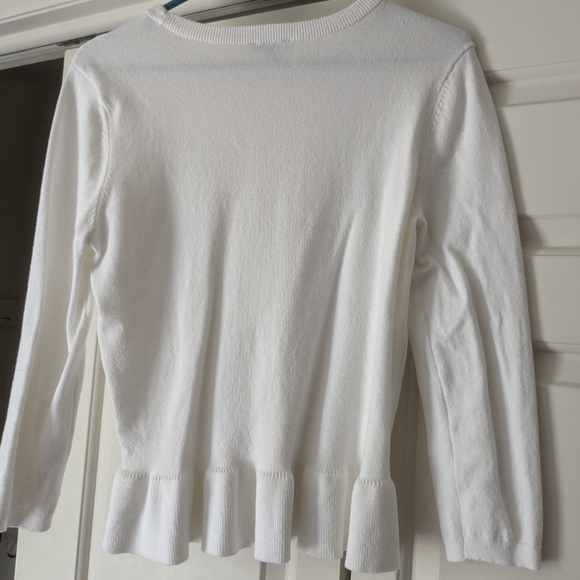 Express White Ruffle Hem Sweater - Size Medium - Picture 3 of 3